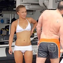 Hayden Panettiere white bikini cameltoe